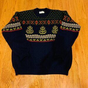 Vintage United Colors of Benetton Shetland Wool Knitted Sweater Size M